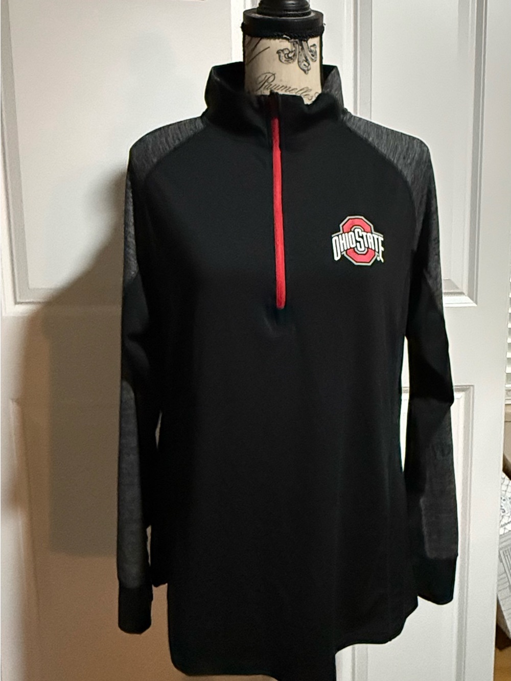 Ohio State Women's Black & Gray Half-Zip Utility Jacket
